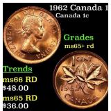 1962 Canada 1 Cent KM# 49 Grades Gem+ Unc RD