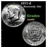 1971-d Kennedy Half Dollar 50c Grades GEM+ Unc