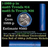 BU Shotgun Jefferson 5c roll, 1988-p 40 pcs Bell T