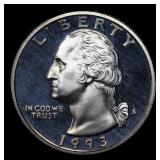 1993-s Proof Washington Quarter 25c Grades GEM++ P