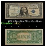 1957 $1 Blue Seal Silver Certificate Grades vf++