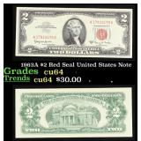 1963A $2 Red Seal United States Note Grades Choice
