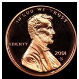 2001-s Proof Lincoln Cent 1c Grades GEM++ Proof De