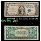 1935C $1 Blue Seal Silver Certificate Grades vf++