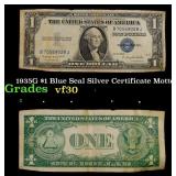 1935G $1 Blue Seal Silver Certificate Grades vf++