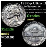 1982-p Jefferson Nickel Ultra Rare Near TOP POP! 5