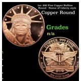 1oz .999 Fine Copper Bullion Round - Statue of Lib