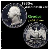 1980-s Proof Washington Quarter 25c Grades GEM++ P