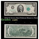 1976 $2 Green Seal Federal Reserve Note Grades Gem
