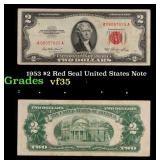 1953 $2 Red Seal United States Note Grades vf++