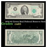 1976 $2 Green Seal Federal Reserve Note Grades Gem