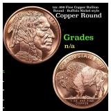 1oz .999 Fine Copper Bullion Round - Buffalo Nicke