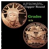 1oz .999 Fine Copper Bullion Round - Statue of Lib
