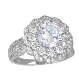 Decadence Sterling SIlver 8mm Round Cluster Ring S