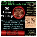 BU Shotgun Lincoln 1c roll, 2004-p 50 pcs Bank Wra