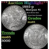 1892-p Morgan Dollar $1 ms65 SEGS