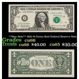 **Star Note** 1995 $1 Green Seal Federal Reserve N