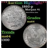 1892-p Morgan Dollar $1 ms64 SEGS