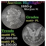 1880-p Morgan Dollar $1 ms65+ PL SEGS