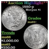 ***Major Highlight*** 1880-p Morgan Dollar 1 ms65+