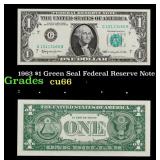 1963 $1 Green Seal Federal Reserve Note Grades Gem