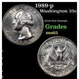 1989-p Washington Quarter 25c Grades GEM Unc