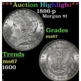 1896-p Morgan Dollar $1 ms67 SEGS