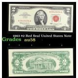 1963 $2 Red Seal United States Note Grades Choice