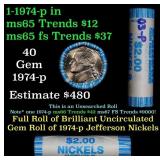 BU Shotgun Jefferson 5c roll, 2003-p 40 pcs Bank $