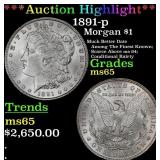 1891-p Morgan Dollar $1 ms65 SEGS