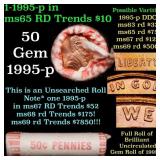 BU Shotgun Lincoln 1c roll, 1995-p 50 pcs Bank Wra