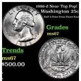 1986-d Washington Quarter Near Top Pop! 25c Graded