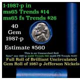 BU Shotgun Jefferson 5c roll, 1987-p 40 pcs Bell T