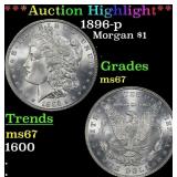 1896-p Morgan Dollar $1 ms67 SEGS