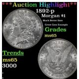 1892-p Morgan Dollar $1 ms65 SEGS