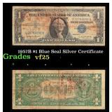 1957B $1 Blue Seal Silver Certificate Grades vf+