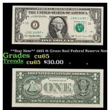 **Star Note** 1995 $1 Green Seal Federal Reserve N