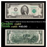 **Star Note** 2003 $2 Green Seal Federal Reserve N