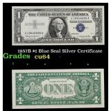 1957B $1 Blue Seal Silver Certificate Graded Choic