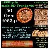 BU Shotgun Lincoln 1c roll, 1982-p 50 pcs Bank Wra