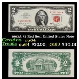 1963A $2 Red Seal United States Note Grades Choice