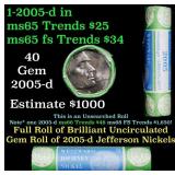 BU Shotgun Jefferson 5c roll, 2005-d Ocean 40 pcs