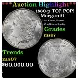 1880-p Morgan Dollar TOP POP! $1 ms67 SEGS