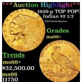 1926-p Gold Indian Quarter Eagle TOP POP! $2 1/2 G