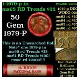 BU Shotgun Lincoln 1c roll, 1979-p 50 pcs Bank Wra