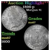1896-p Morgan Dollar $1 ms67 SEGS