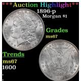 1896-p Morgan Dollar $1 ms67 SEGS