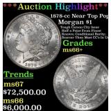 1878-cc Morgan Dollar Near Top Pop! $1 ms66+ SEGS