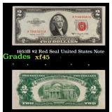 1953B $2 Red Seal United States Note Grades xf+