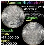 1878-cc Morgan Dollar Near Top Pop! $1 ms66+ SEGS
